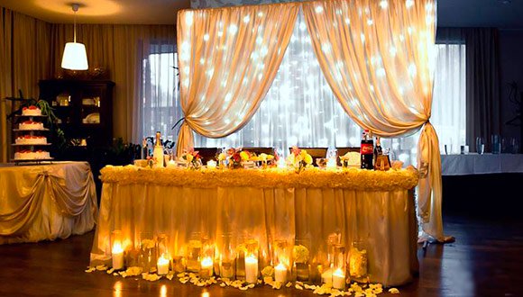 Оформление свадьбы свечами