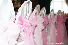 Оформление зала на свадьбу в мятном и розовом цветах
