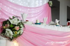 Оформление свадьбы в розовом и голубом цвете