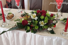Оформление свадьбы в шоколадном и красном цветах